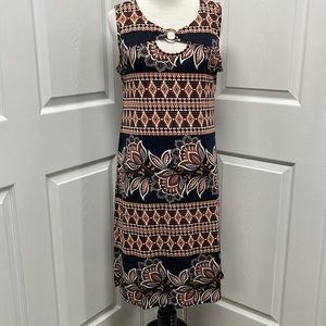 Perceptions New York Floral Geometric Sleeveless Dress NWT Small